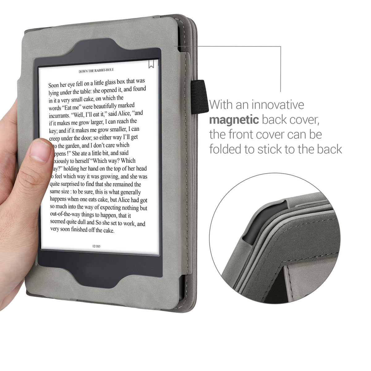 Flip Case für Amazon Kindle Paperwhite mit Handschlaufe Kunstleder
