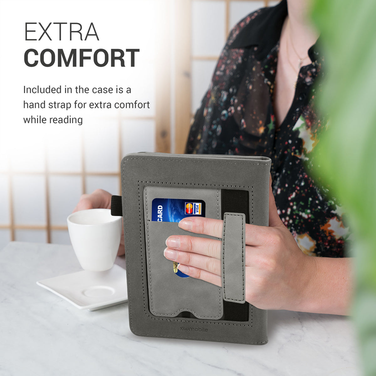 Flip Case für Amazon Kindle Paperwhite mit Handschlaufe Kunstleder