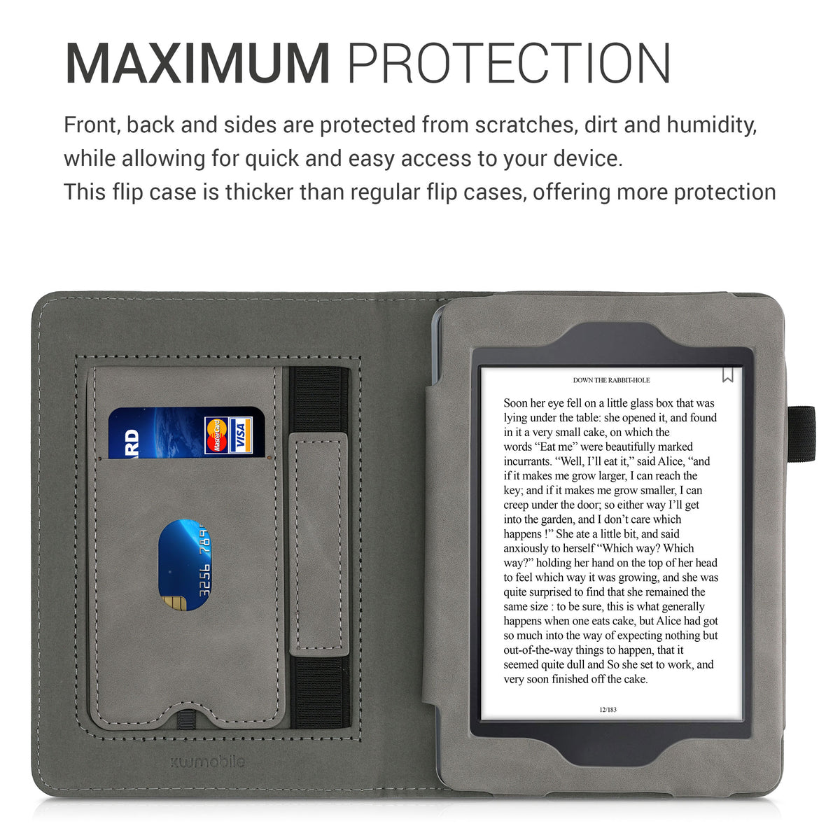 Flip Case für Amazon Kindle Paperwhite mit Handschlaufe Kunstleder