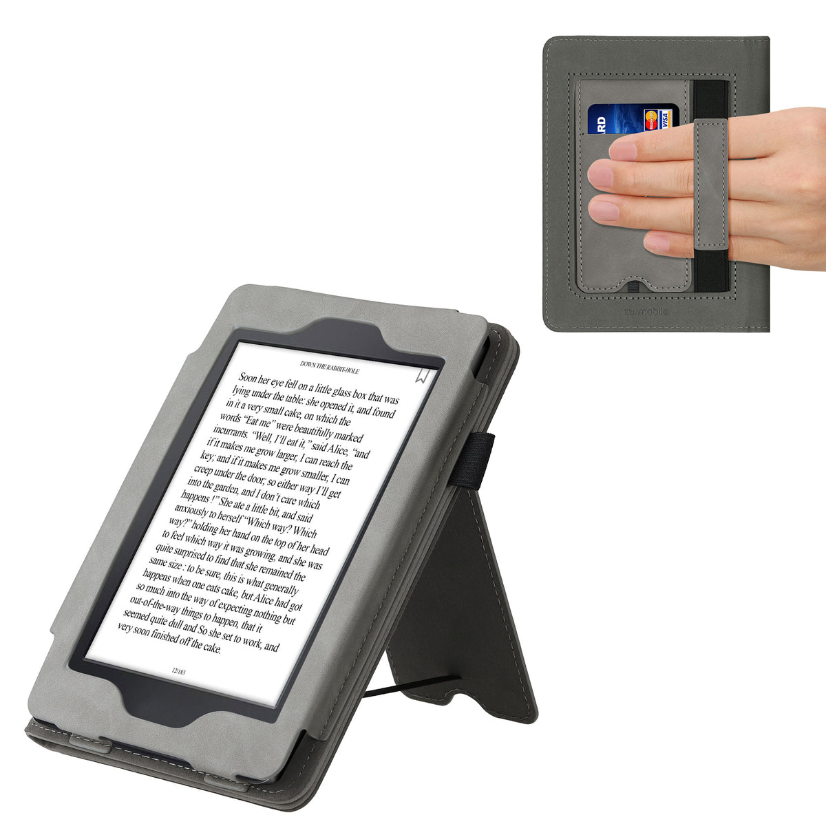 Flip Case für Amazon Kindle Paperwhite mit Handschlaufe Kunstleder