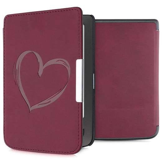 kwmobile Schutzhülle für Pocketbook Touch Lux 3/Basic Lux/Basic Touch 2 Hülle - eReader Case aus Kunstleder mit Auto Sleep Funktion