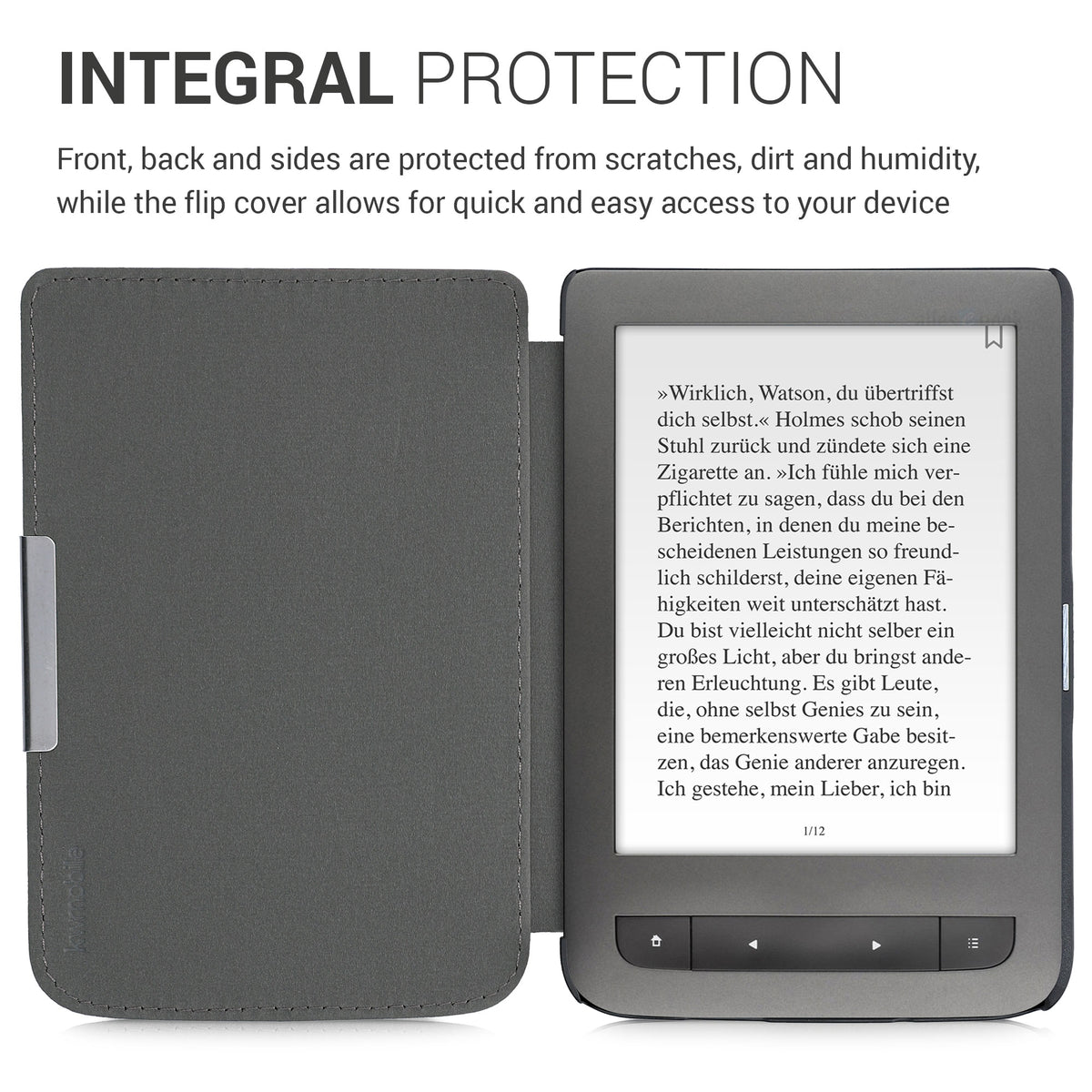 eReader Hülle für Pocketbook Touch Lux 3/Basic Lux/Basic Touch 2 mit Auto-Sleep