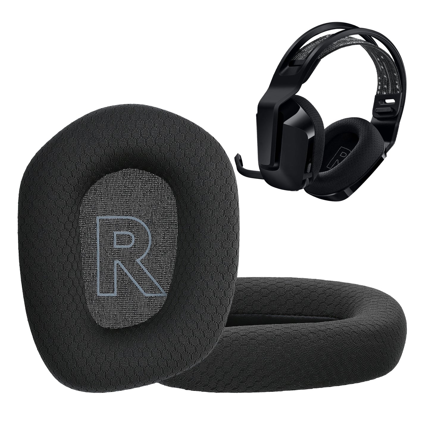 kwmobile 2x Velours Ohr Polster für Logitech G733 Ohrpolster - Ersatz Ohrpolster - Kopfhörer Ersatzteile - Kopfhörer Ersatzpolster für Over Ear Headphones Schwarz  