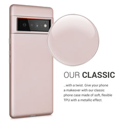 Google Pixel 6 Pro Silikon Handyhülle Metallic