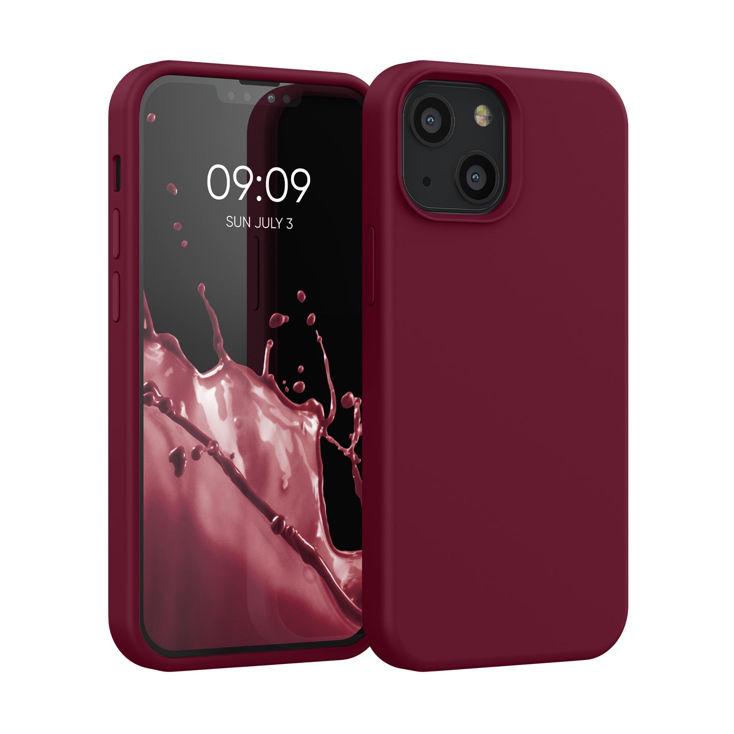 kwmobile Handyhülle für iPhone 13 mini Hülle, für iPhone 13 mini Case - Hülle Silikon - kabelloses Laden - Rhabarber Rot Rhabarber Rot  