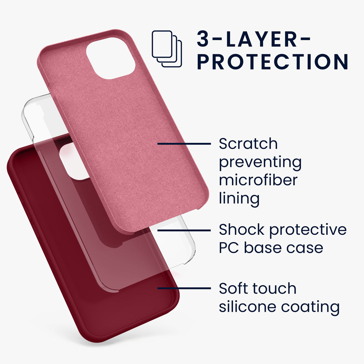 kwmobile Handyhülle für iPhone 13 Case - kabelloses Laden