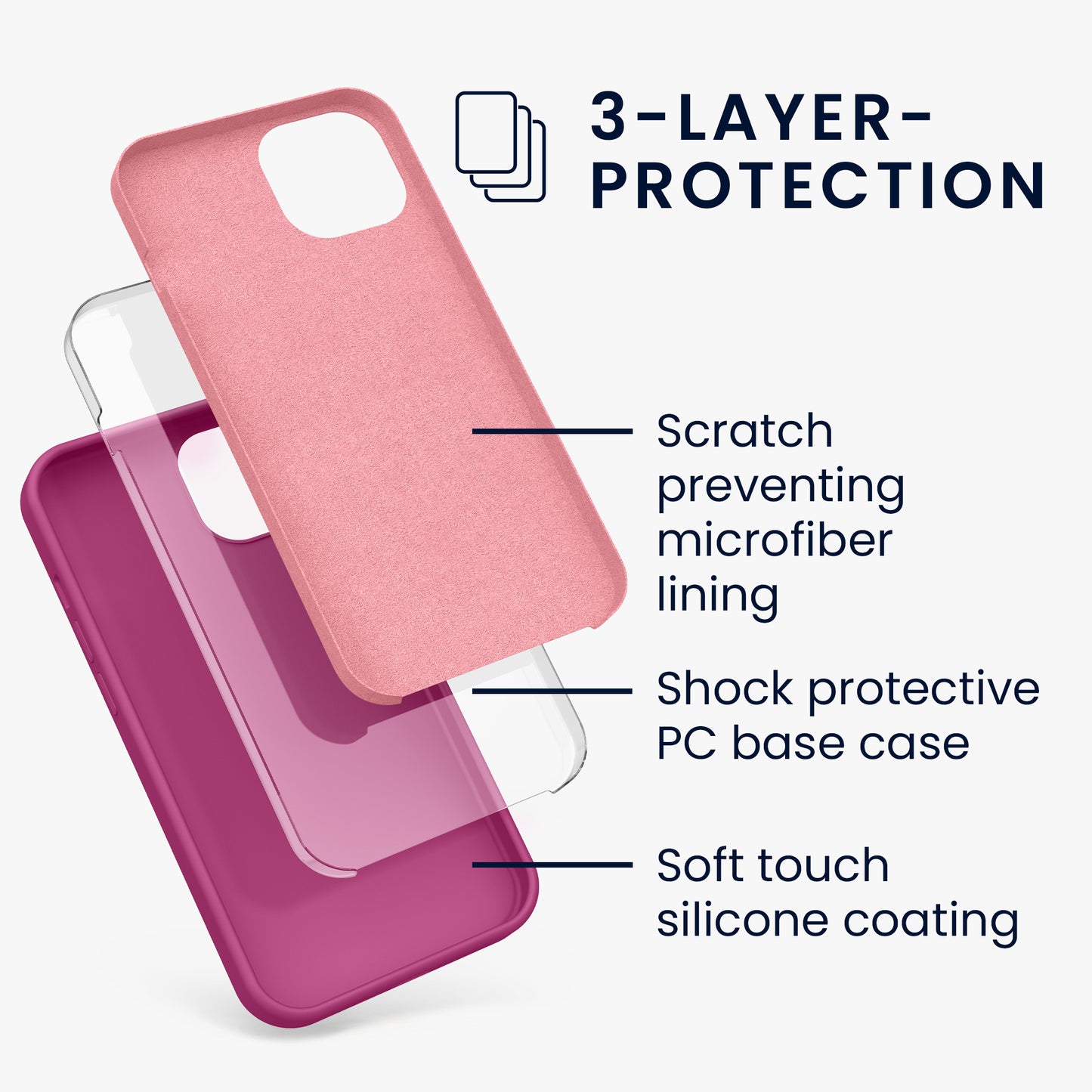 kwmobile Handyhülle für iPhone 13 Case - kabelloses Laden