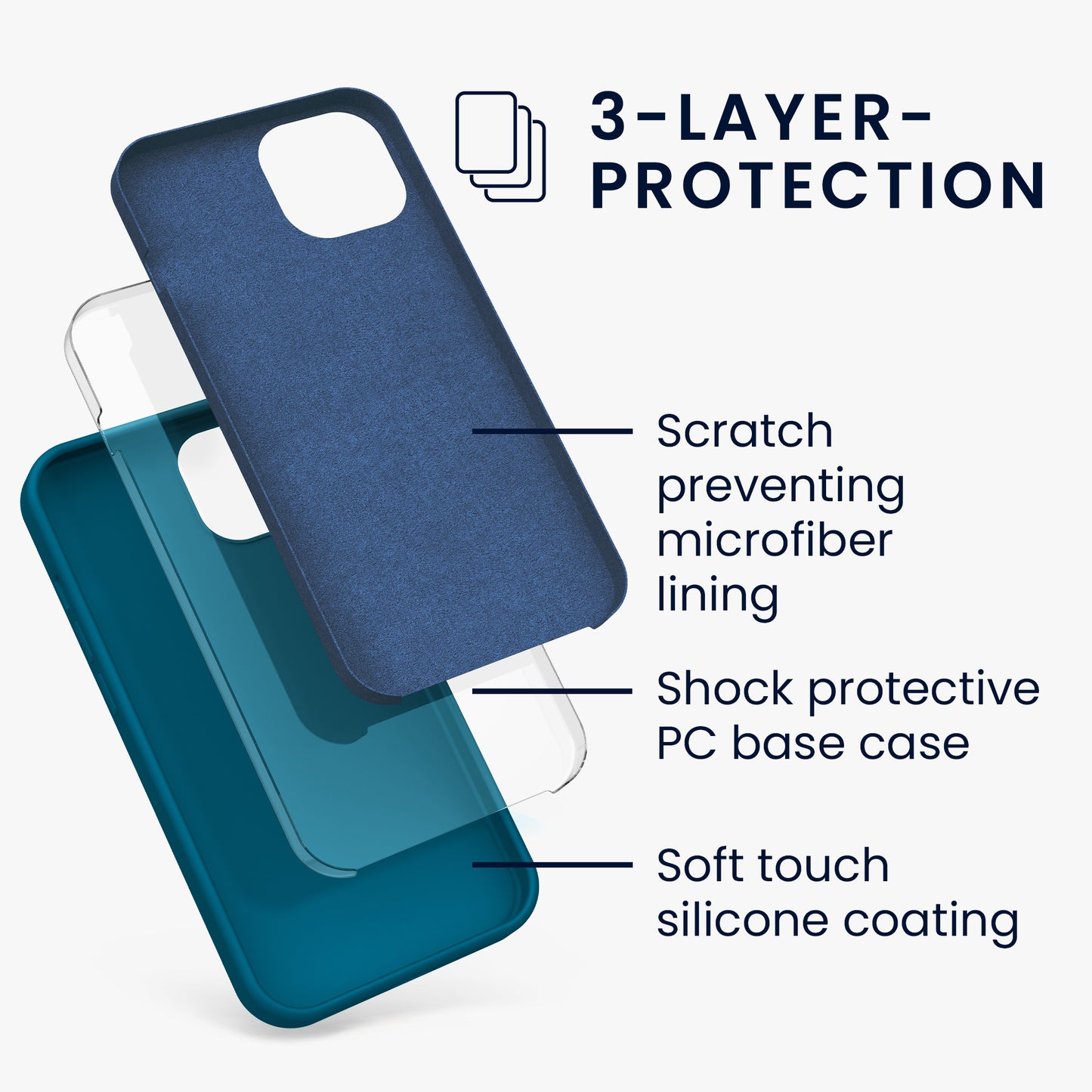 kwmobile Handyhülle für iPhone 13 Case - kabelloses Laden
