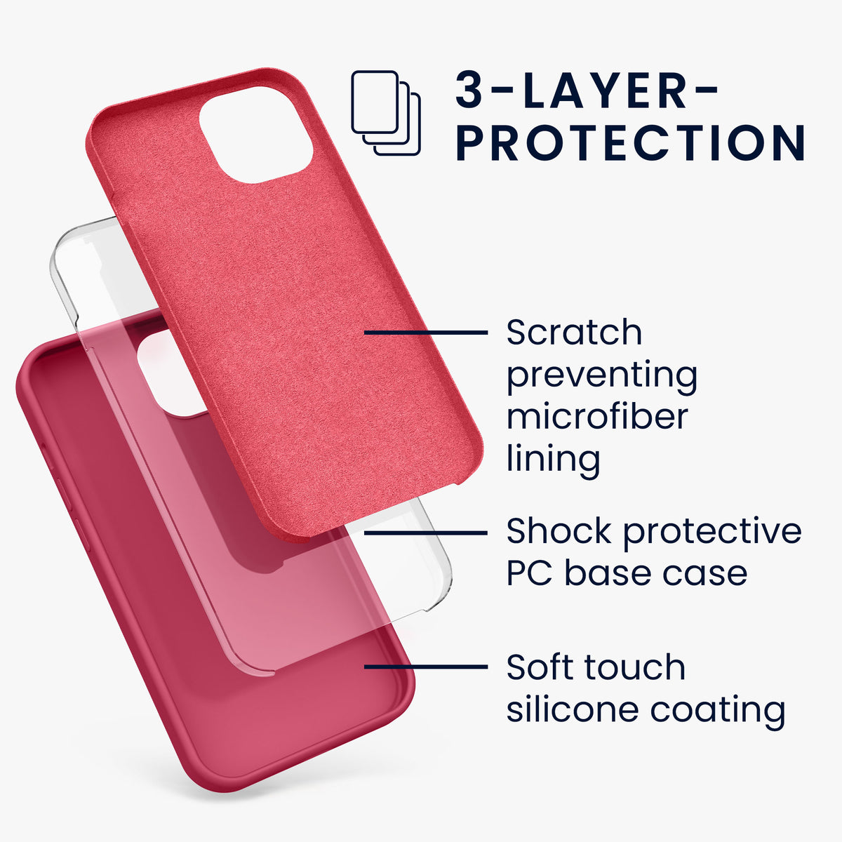 kwmobile Handyhülle für iPhone 13 Case - kabelloses Laden