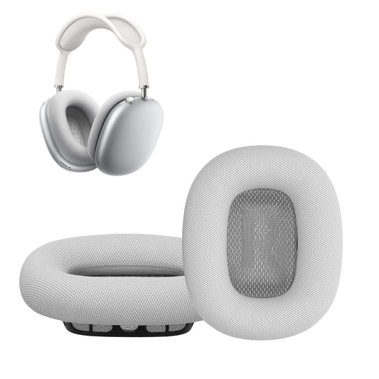 kwmobile 2x Ohr Polster für Apple AirPods Max / AirPods Max 2 Ohrpolster - Ersatz Ohrpolster - Kopfhörer Ersatzteile - Kopfhörer Ersatzpolster für Over Ear Headphones Silber  