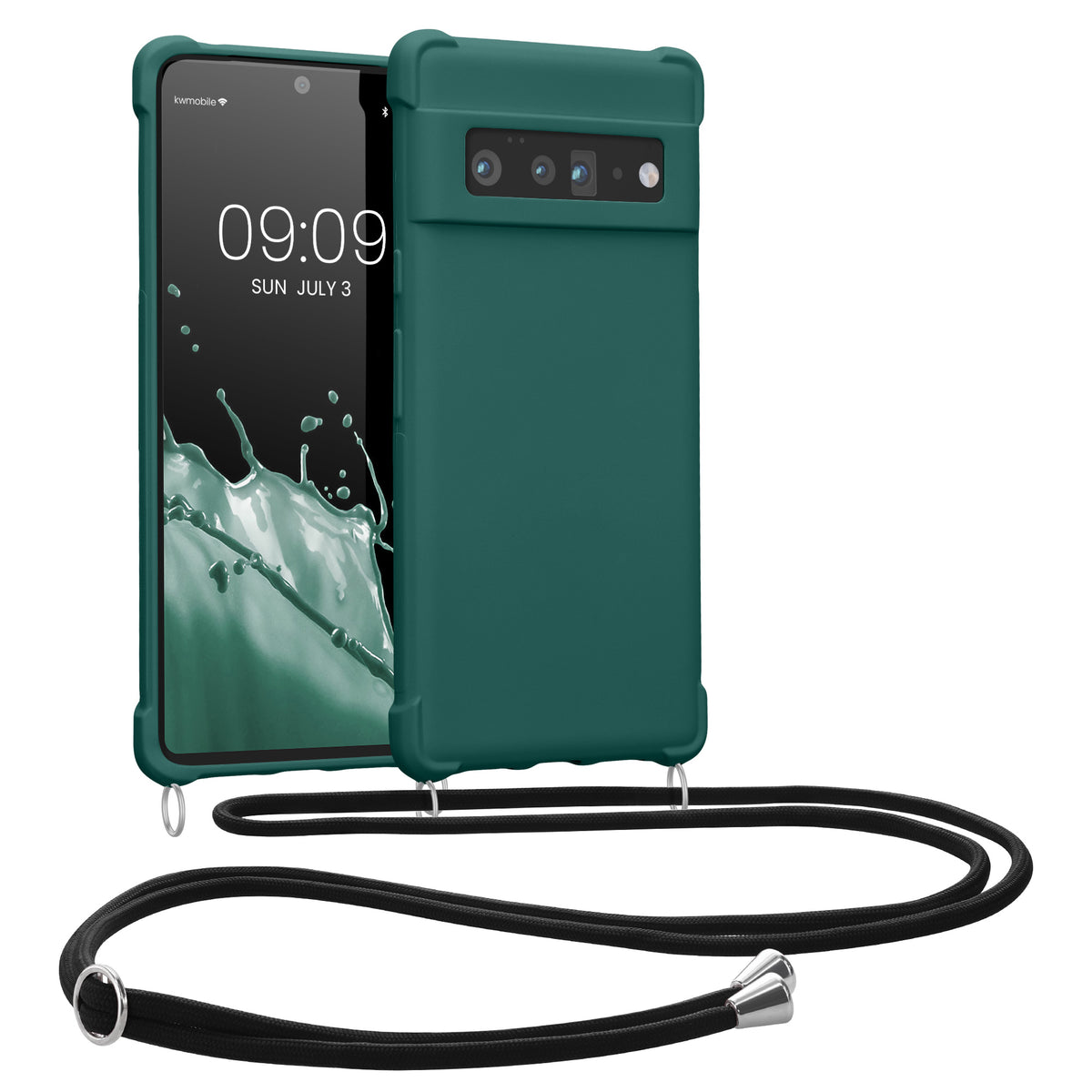 kwmobile Necklace Case kompatibel mit Google Pixel 6 Pro Hülle - Cover mit Kordel zum Umhängen - Silikon Schutzhülle