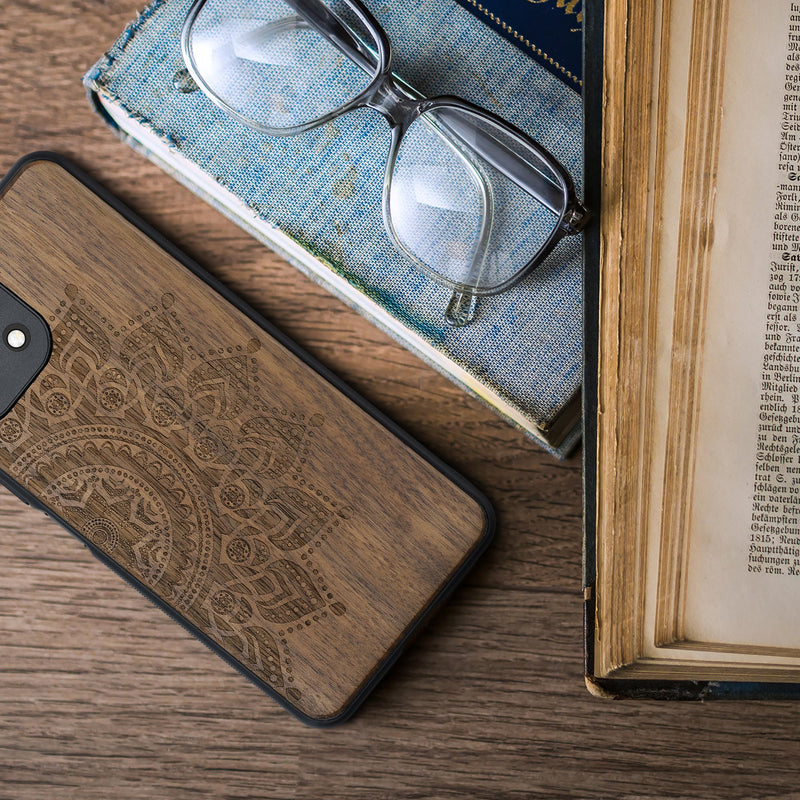 Holz Hardcase mit TPU Bumper für Xiaomi 11 Lite (5G) NE / Mi 11 Lite (5G) Aufgehende Sonne