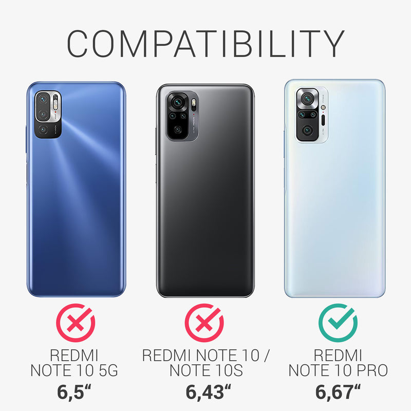 kwmobile Handyhülle für Xiaomi Redmi Note 10 Pro - Case mit TPU Bumper - Stoßfestes Hardcase - Schutzhülle Cover