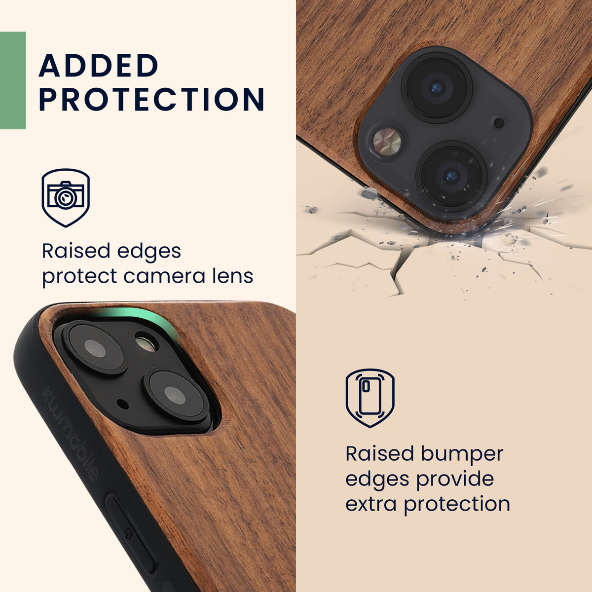 kwmobile Handyhülle für Apple iPhone 13 - Case mit TPU Bumper - Stoßfestes Hardcase - Schutzhülle Cover