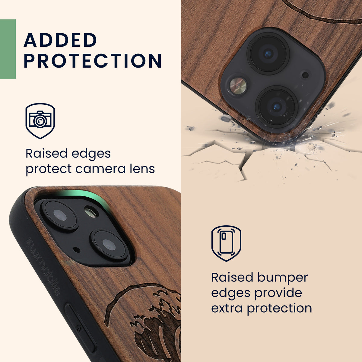 kwmobile Handyhülle für Apple iPhone 13 - Case mit TPU Bumper - Stoßfestes Hardcase - Schutzhülle Cover
