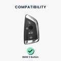 BMW 3-Tasten Smart Key Autoschlüssel Silikon Schlüsselhülle mit lackierten Knöpfen und Rahmen