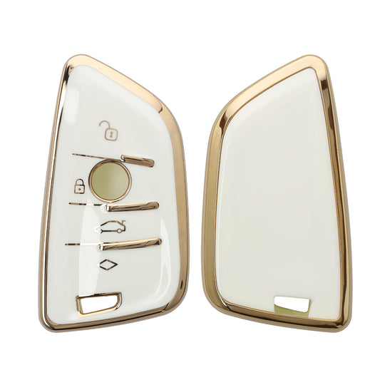 kwmobile Autoschlüssel Hülle kompatibel mit BMW 3-Tasten Smart Key Autoschlüssel - Schlüsselhülle Silikon Cover