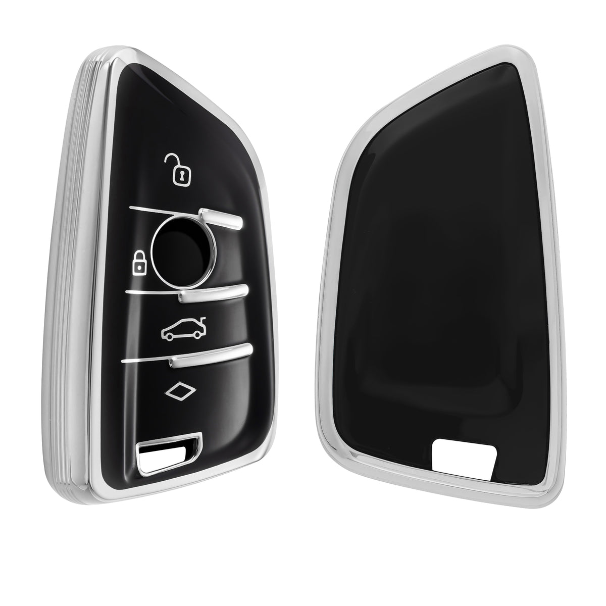 BMW 3-Tasten Smart Key Autoschlüssel Silikon Schlüsselhülle mit lackierten Knöpfen und Rahmen