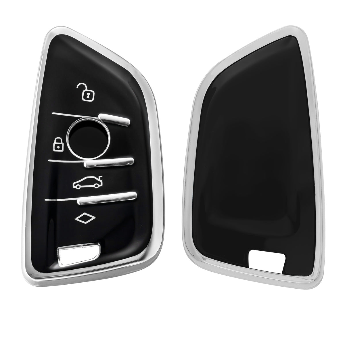 BMW 3-Tasten Smart Key Autoschlüssel Silikon Schlüsselhülle mit lackierten Knöpfen und Rahmen