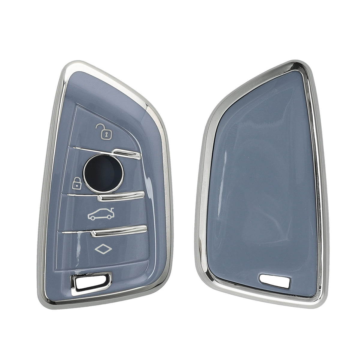 BMW 3-Tasten Smart Key Autoschlüssel Silikon Schlüsselhülle mit lackierten Knöpfen und Rahmen