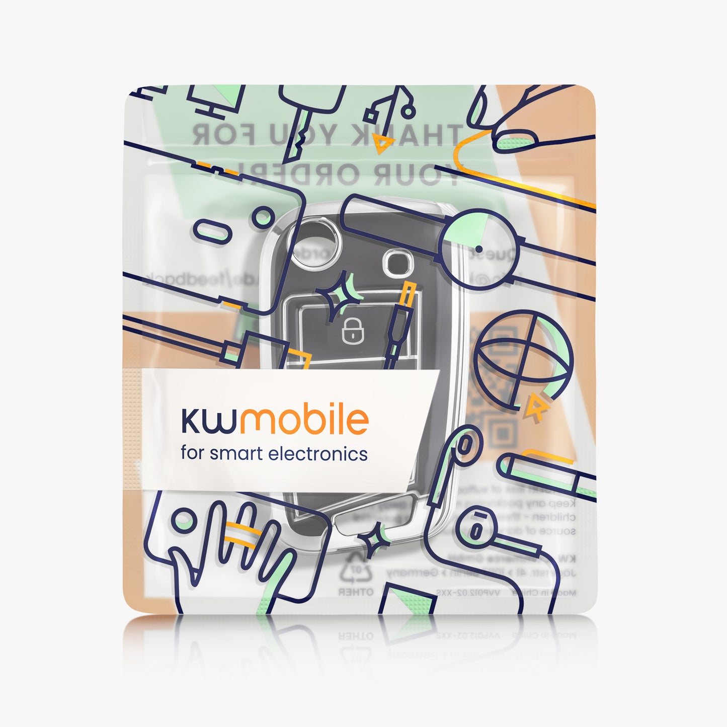 kwmobile Autoschlüssel Hülle kompatibel mit VW Golf 7 MK7 3-Tasten Autoschlüssel - Schlüsselhülle Silikon Cover - Hüllen