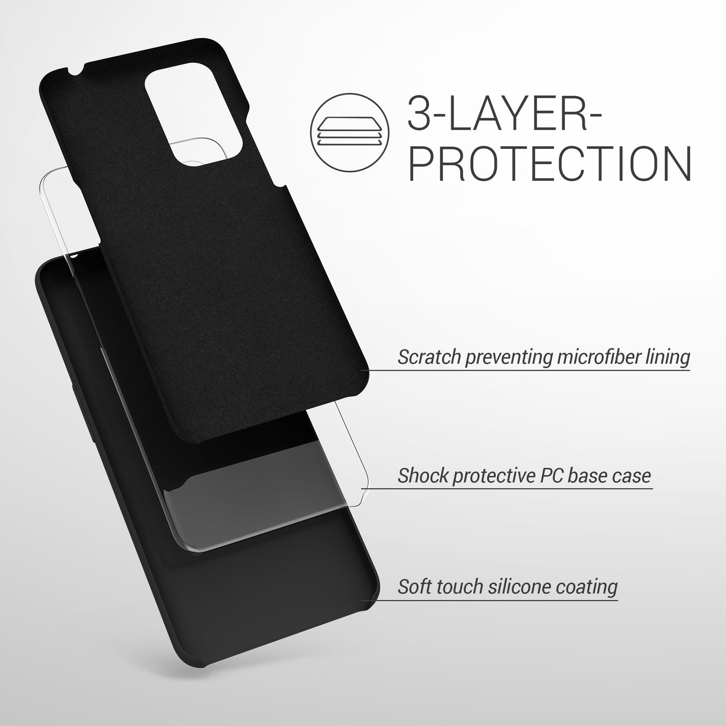 kwmobile Handyhülle für OnePlus 9 (EU/NA Version) Hülle - Case Silikon - Kabelloses Laden - Schutzhülle Cover