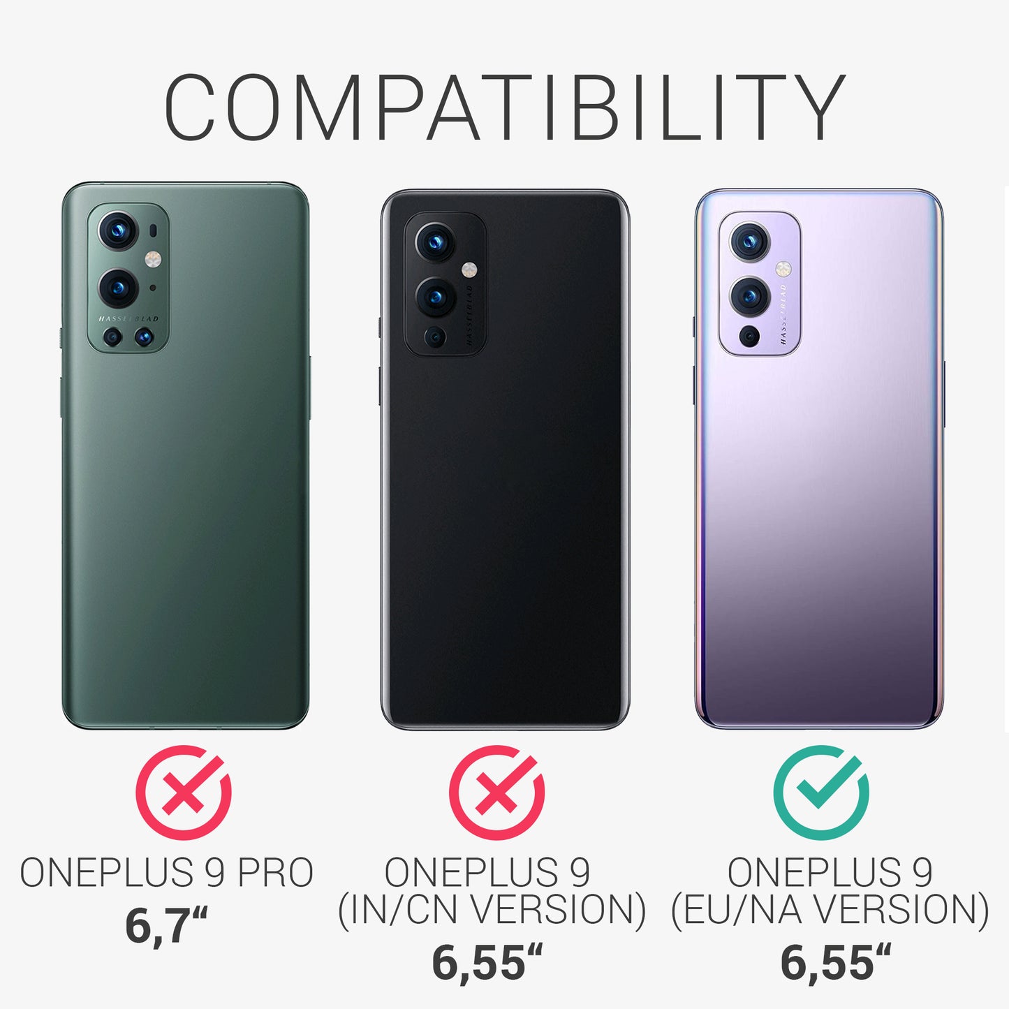 kwmobile Handyhülle für OnePlus 9 (EU/NA Version) Hülle - Case Silikon - Kabelloses Laden - Schutzhülle Cover