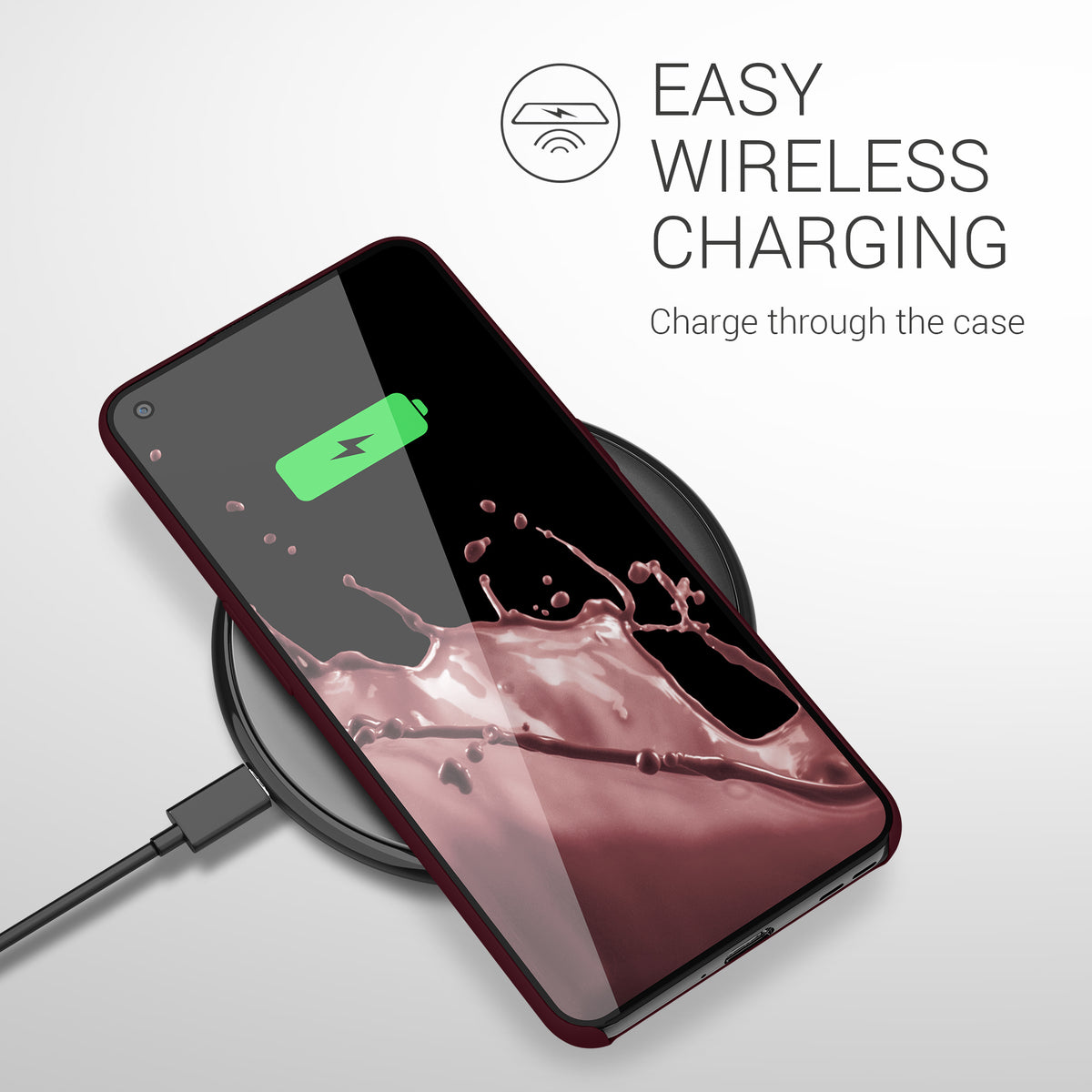 kwmobile Handyhülle für OnePlus 9 (EU/NA Version) Hülle - Case Silikon - Kabelloses Laden - Schutzhülle Cover