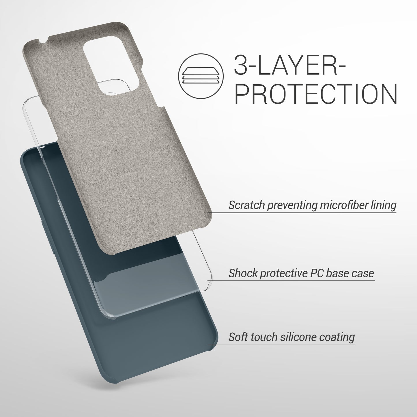 kwmobile Handyhülle für OnePlus 9 (EU/NA Version) Hülle - Case Silikon - Kabelloses Laden - Schutzhülle Cover