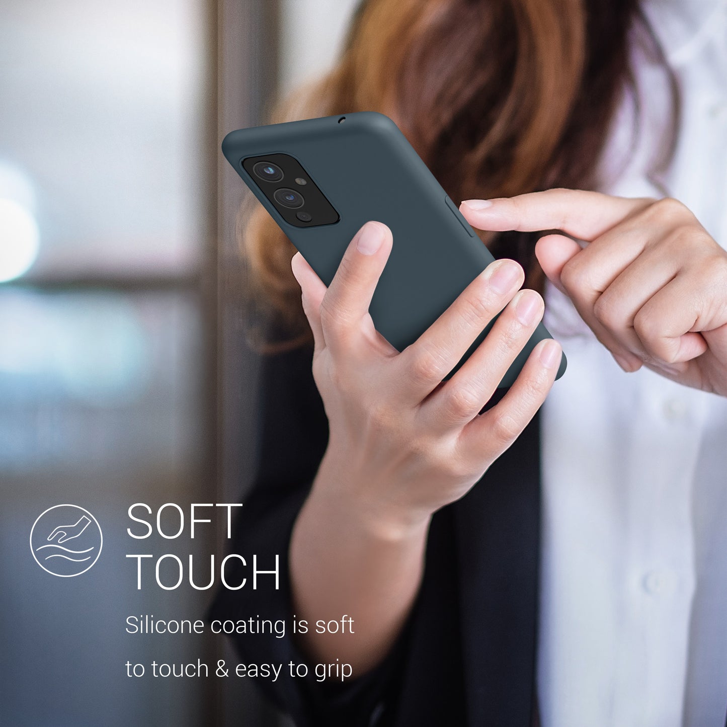 kwmobile Handyhülle für OnePlus 9 (EU/NA Version) Hülle - Case Silikon - Kabelloses Laden - Schutzhülle Cover