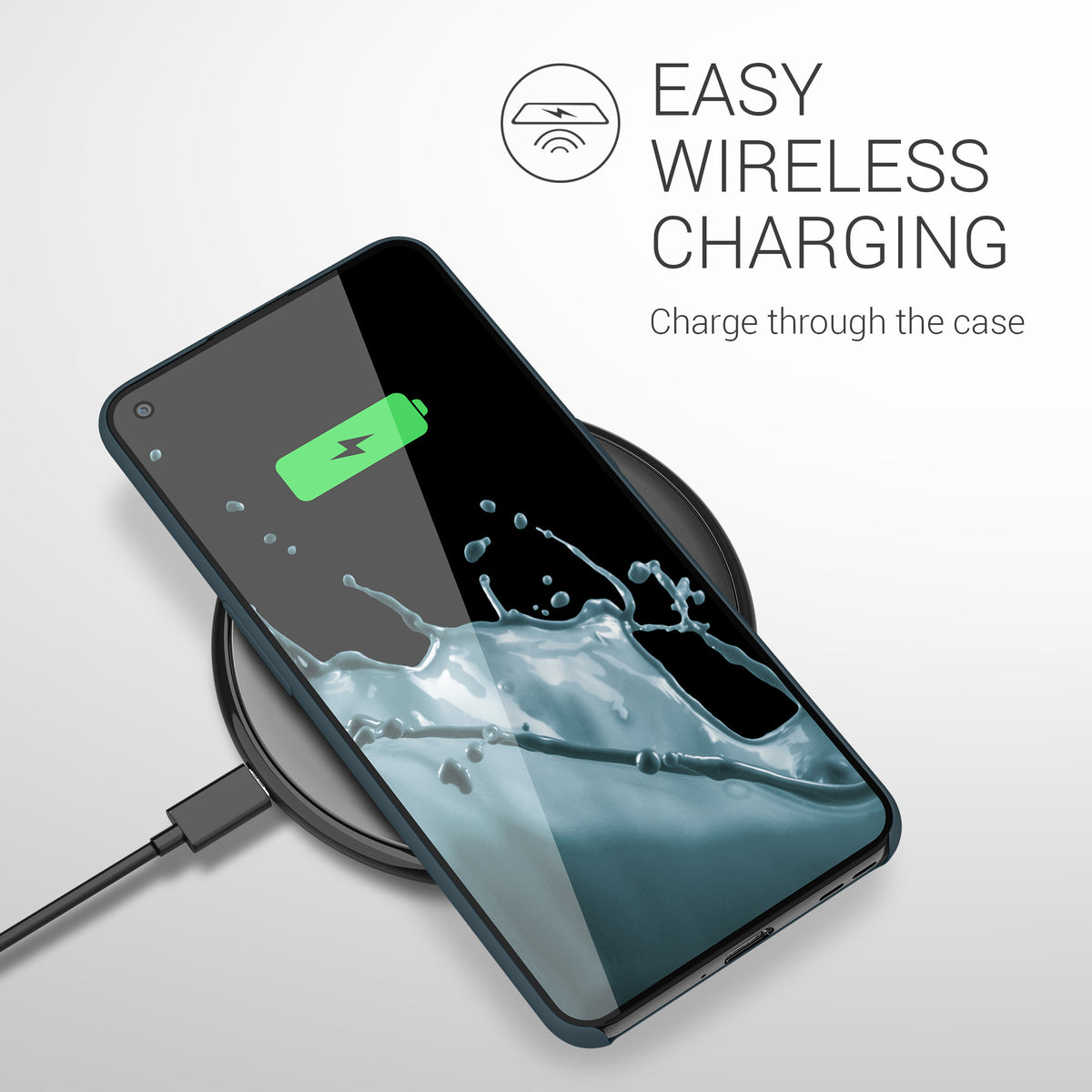 kwmobile Handyhülle für OnePlus 9 (EU/NA Version) Hülle - Case Silikon - Kabelloses Laden - Schutzhülle Cover