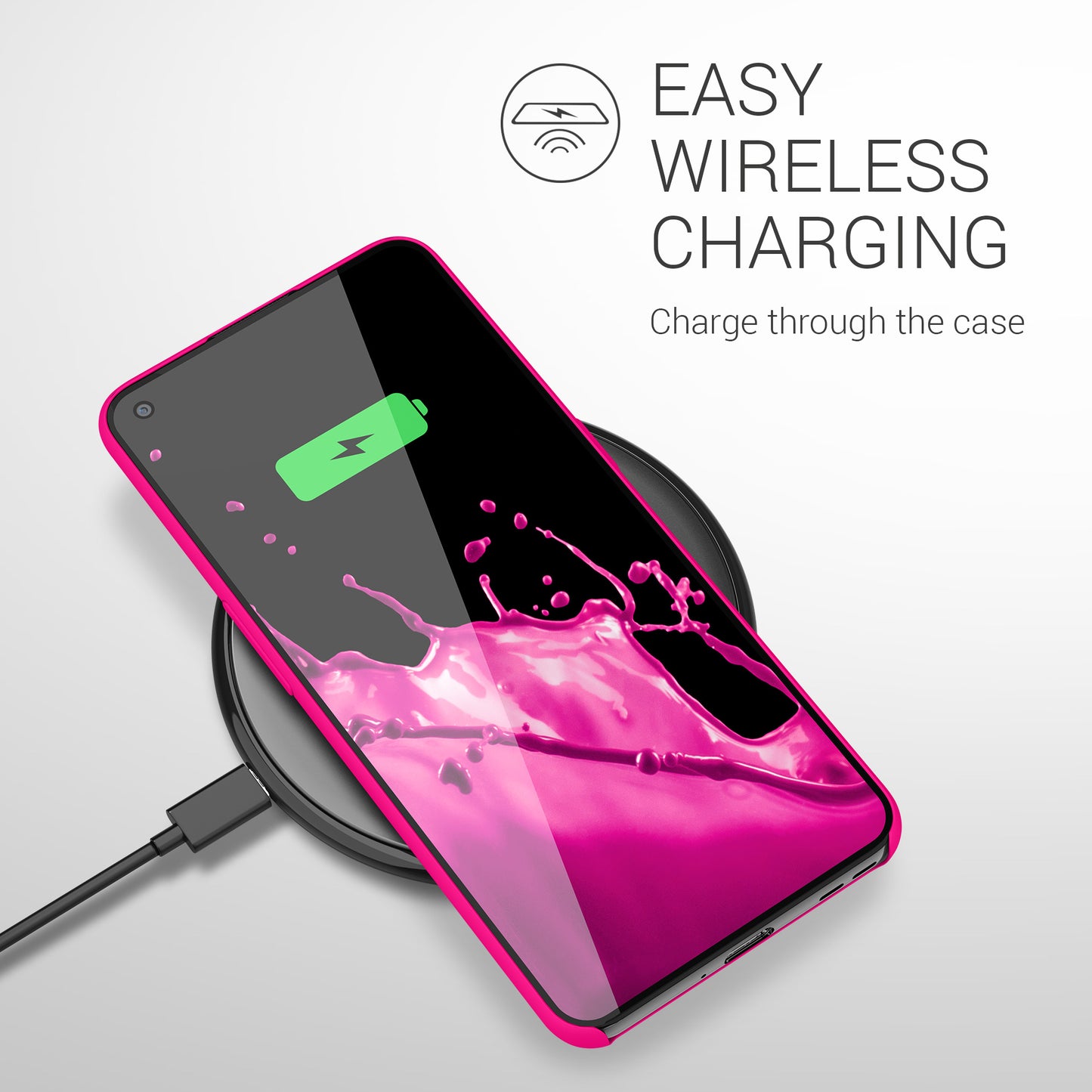 kwmobile Handyhülle für OnePlus 9 (EU/NA Version) Hülle - Case Silikon - Kabelloses Laden - Schutzhülle Cover