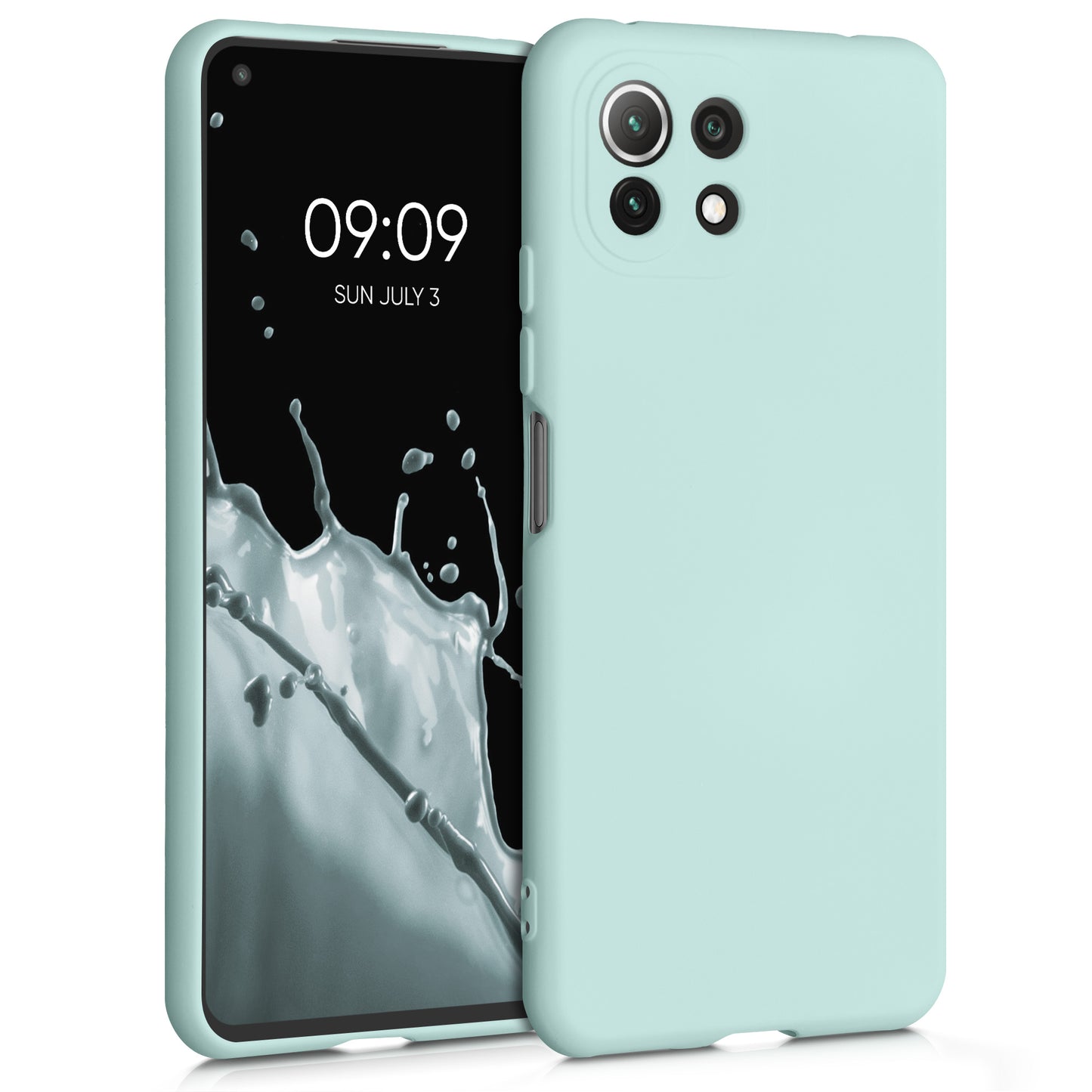 Slim Gummierte Silikon Hülle für Xiaomi 11 Lite (5G) NE / Mi 11 Lite (5G) in Cool Mint