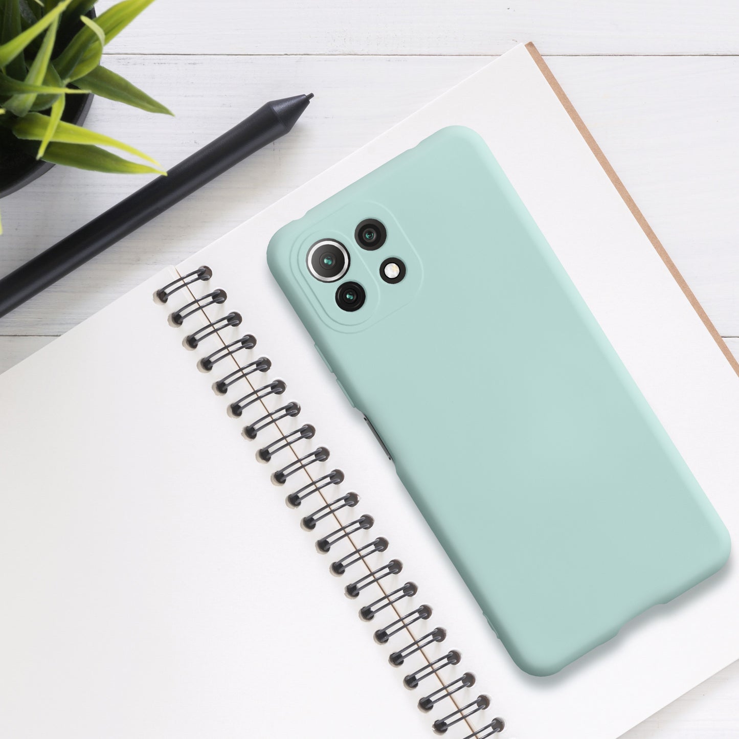 Slim Gummierte Silikon Hülle für Xiaomi 11 Lite (5G) NE / Mi 11 Lite (5G) in Cool Mint