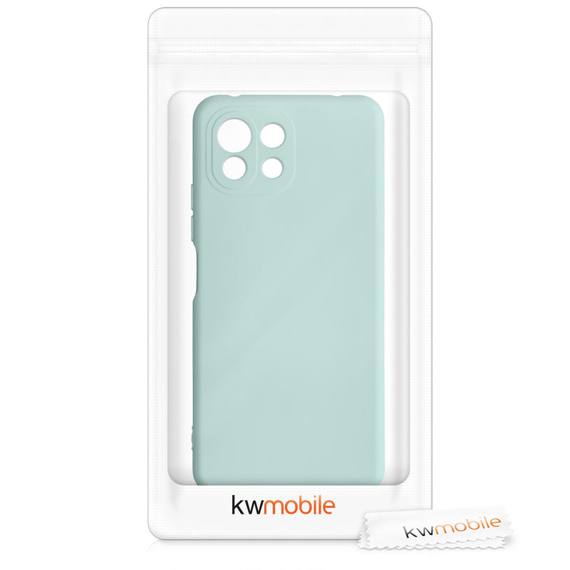 Slim Gummierte Silikon Hülle für Xiaomi 11 Lite (5G) NE / Mi 11 Lite (5G) in Cool Mint