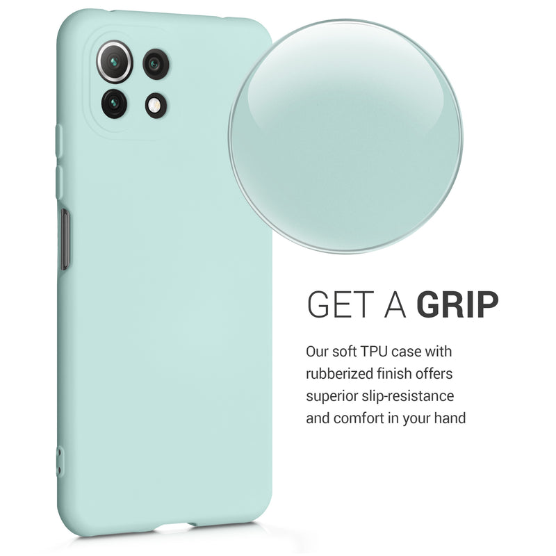 Slim Gummierte Silikon Hülle für Xiaomi 11 Lite (5G) NE / Mi 11 Lite (5G) in Cool Mint