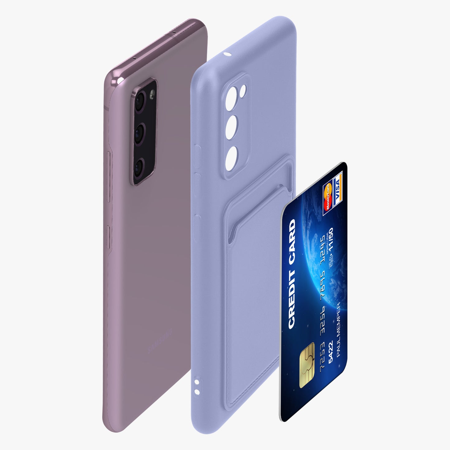 kwmobile Handyhülle für Samsung Galaxy S20 FE Hülle mit Kartenfach - Schutzhülle Cover