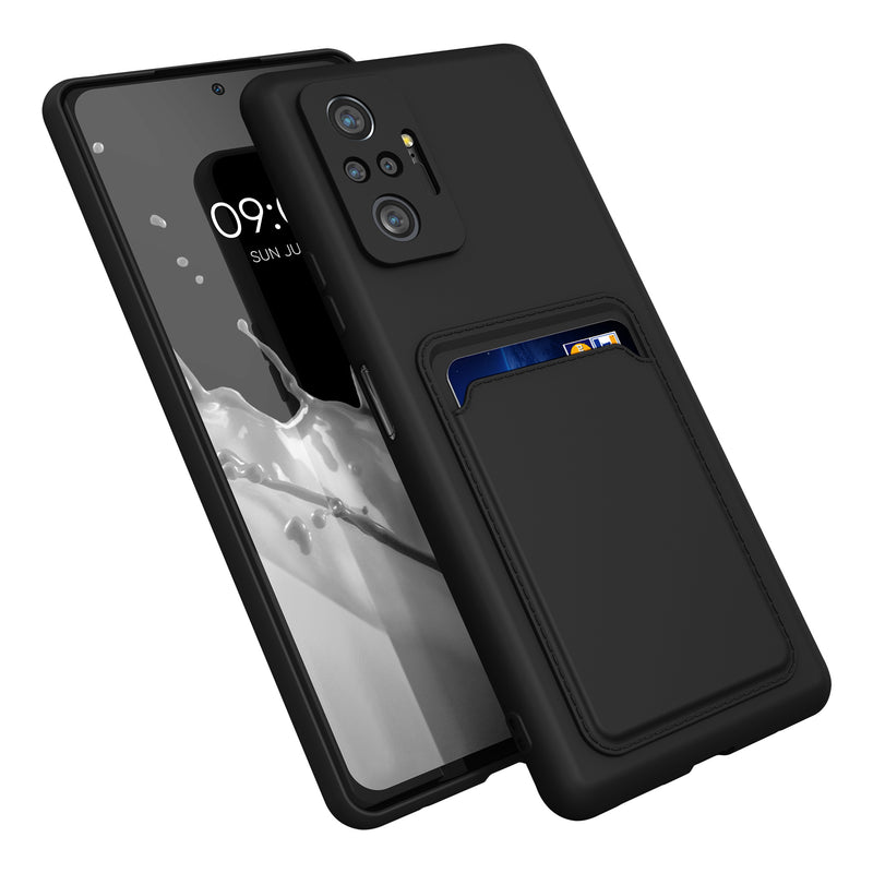 kwmobile Handyhülle für Xiaomi Redmi Note 10 Pro Hülle mit Kartenfach Cover Kabelloses Laden Schutzhülle