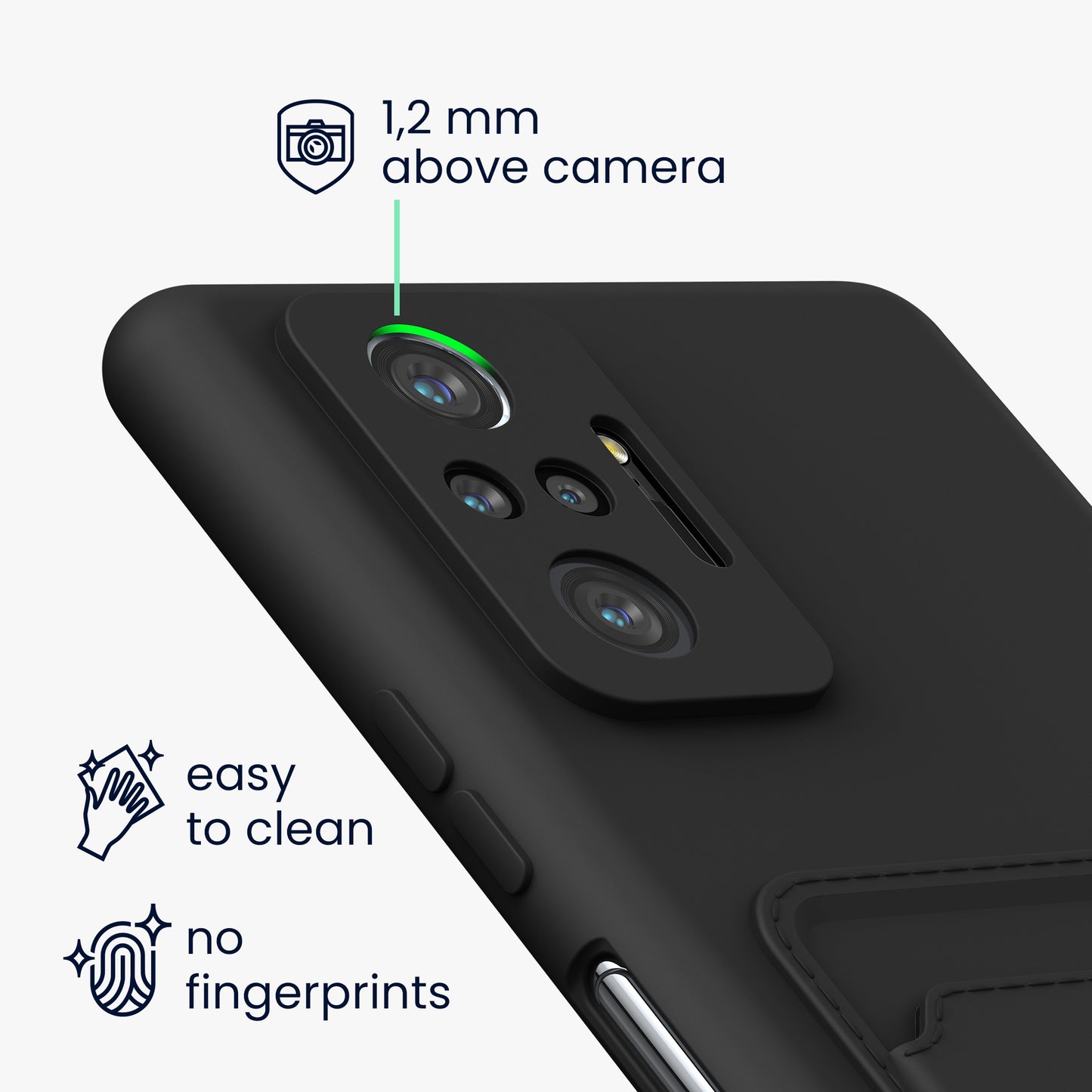 kwmobile Handyhülle für Xiaomi Redmi Note 10 Pro Hülle mit Kartenfach Cover Kabelloses Laden Schutzhülle