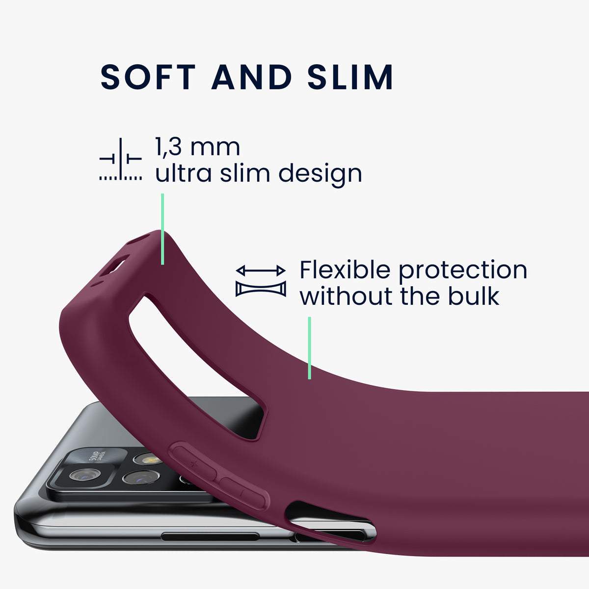 kwmobile Handyhülle für Xiaomi Redmi 10 (2021 / 2022) Hülle - Kabelloses Laden - Schutzhülle Cover