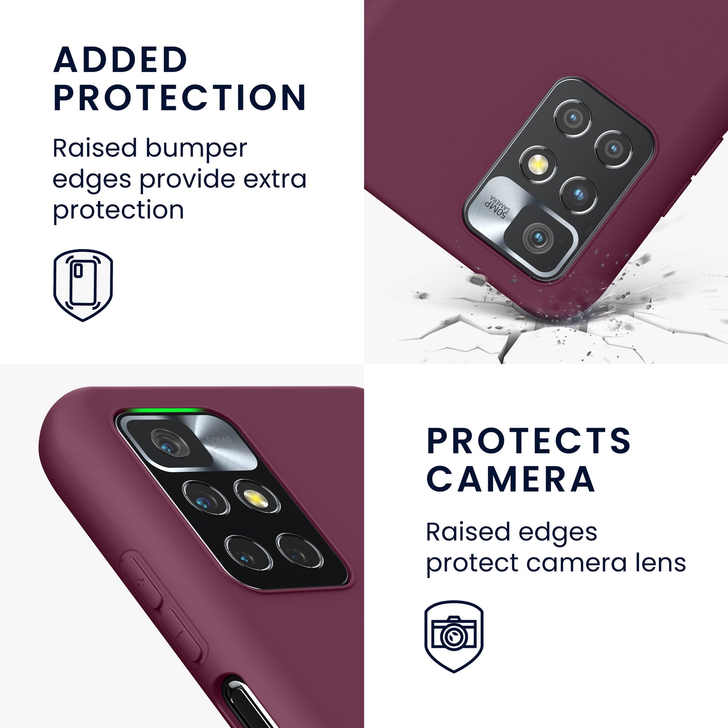kwmobile Handyhülle für Xiaomi Redmi 10 (2021 / 2022) Hülle - Kabelloses Laden - Schutzhülle Cover