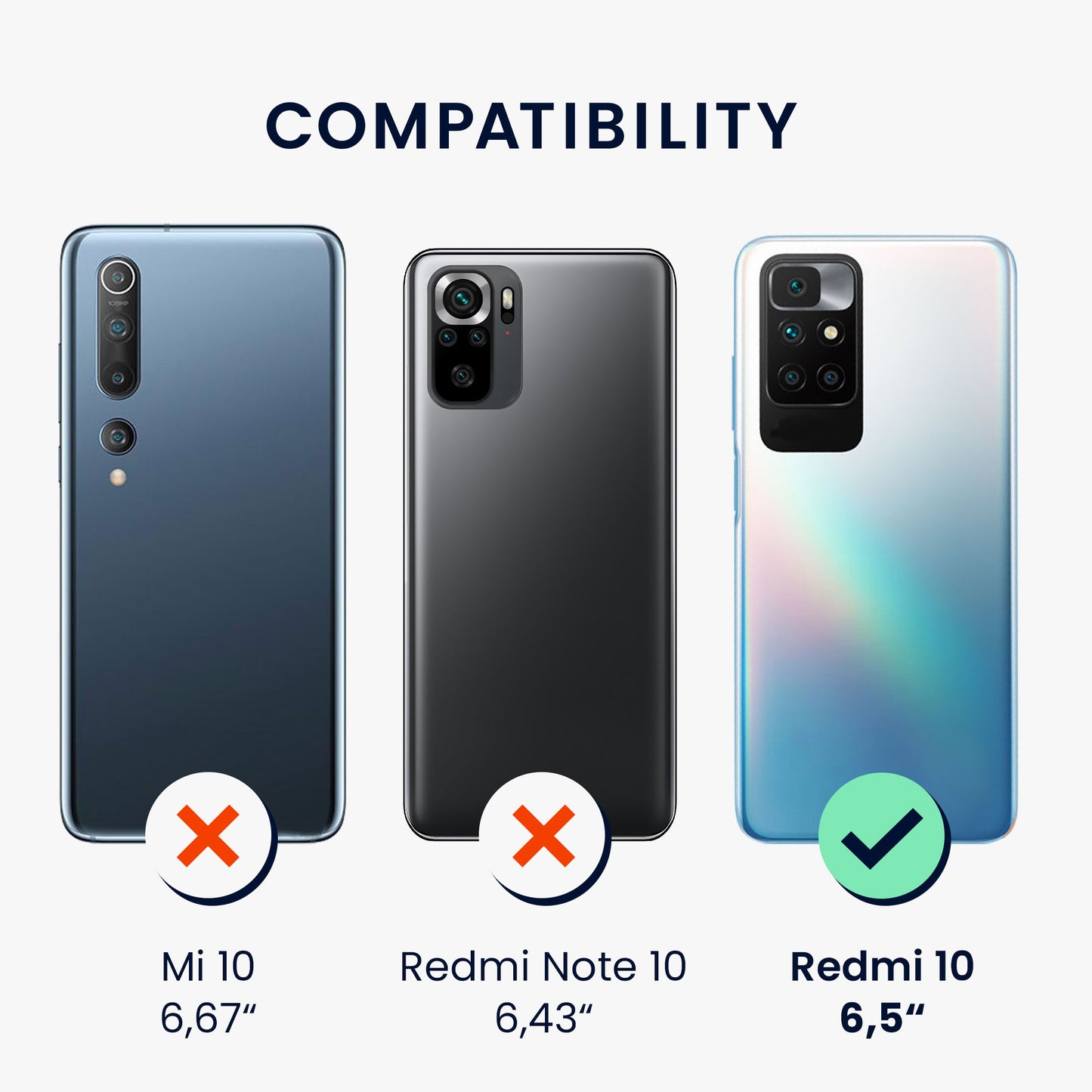 kwmobile Handyhülle für Xiaomi Redmi 10 (2021 / 2022) Hülle - Kabelloses Laden - Schutzhülle Cover