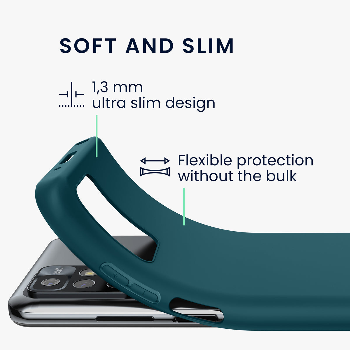 kwmobile Handyhülle für Xiaomi Redmi 10 (2021 / 2022) Hülle - Kabelloses Laden - Schutzhülle Cover