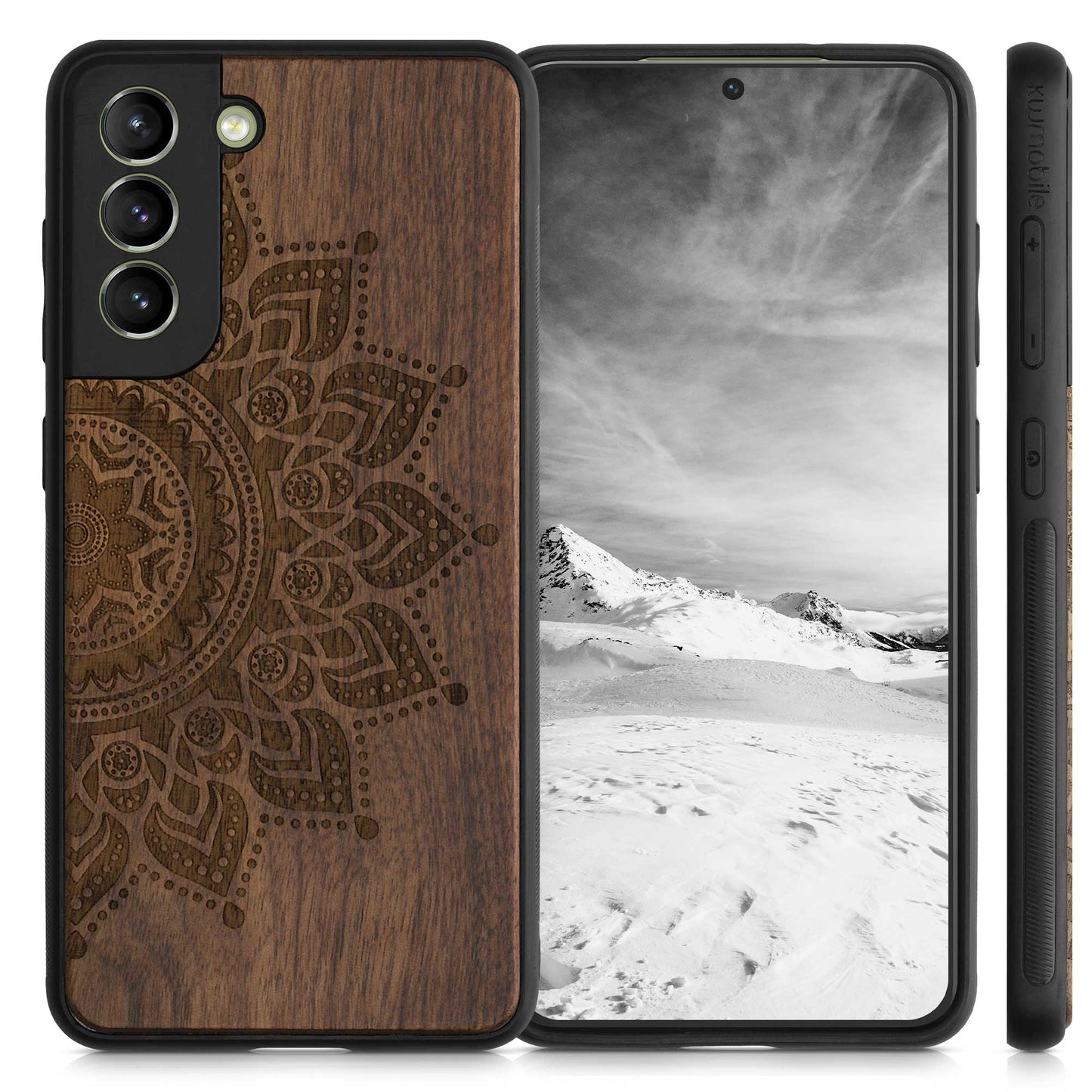 kwmobile Handyhülle für Samsung Galaxy S21 FE - Case mit TPU Bumper - Stoßfestes Hardcase - Schutzhülle Cover