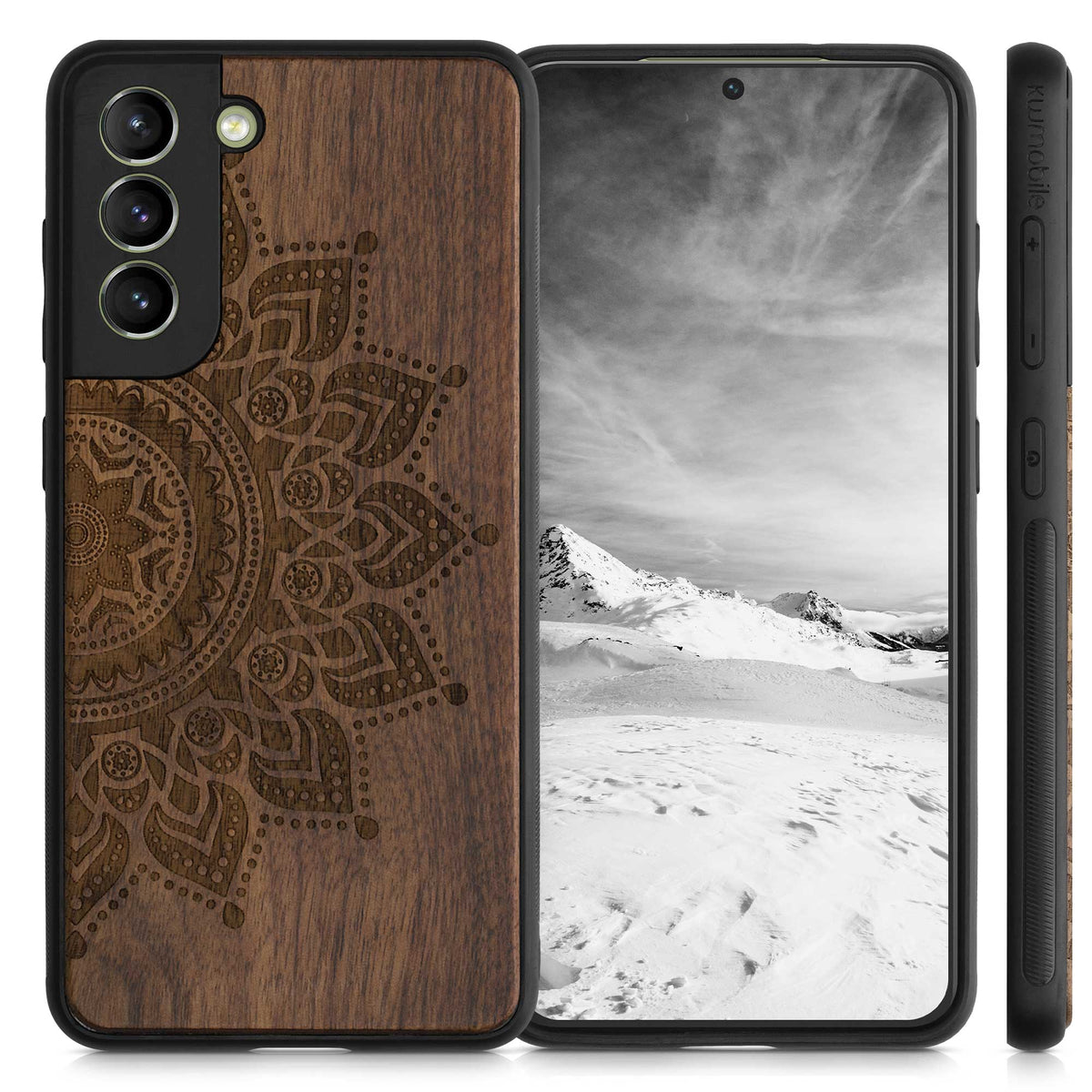 kwmobile Handyhülle für Samsung Galaxy S21 FE - Case mit TPU Bumper - Stoßfestes Hardcase - Schutzhülle Cover