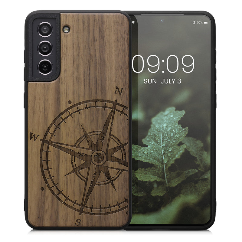kwmobile Handyhülle für Samsung Galaxy S21 FE - Case mit TPU Bumper - Stoßfestes Hardcase - Schutzhülle Cover