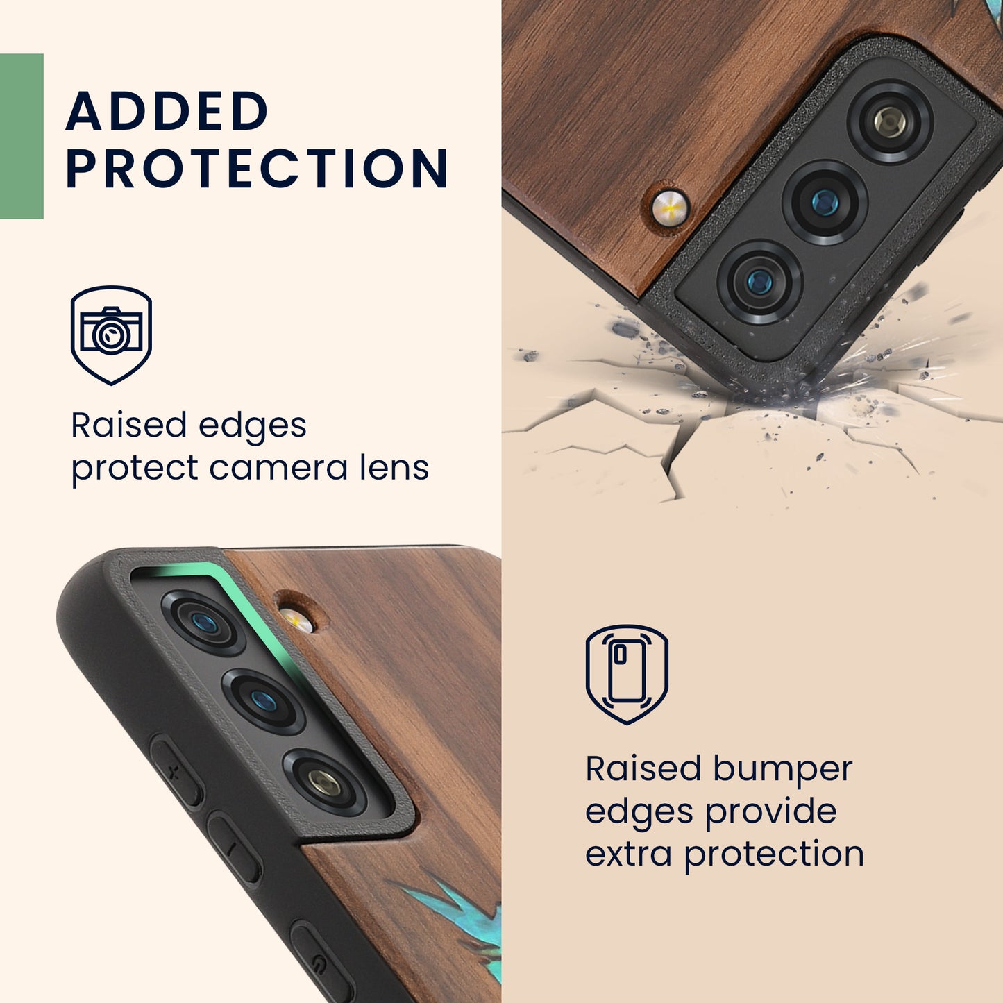 kwmobile Handyhülle für Samsung Galaxy S21 FE - Case mit TPU Bumper - Stoßfestes Hardcase - Schutzhülle Cover