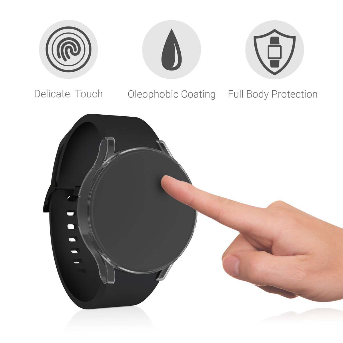 kwmobile Schutzhülle für Samsung Galaxy Watch 4 (40mm) Fullbody Display Cover Set