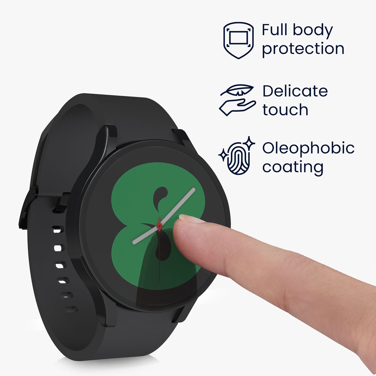 kwmobile Schutzhülle für Samsung Galaxy Watch 4 (40mm) Fullbody Display Cover Set