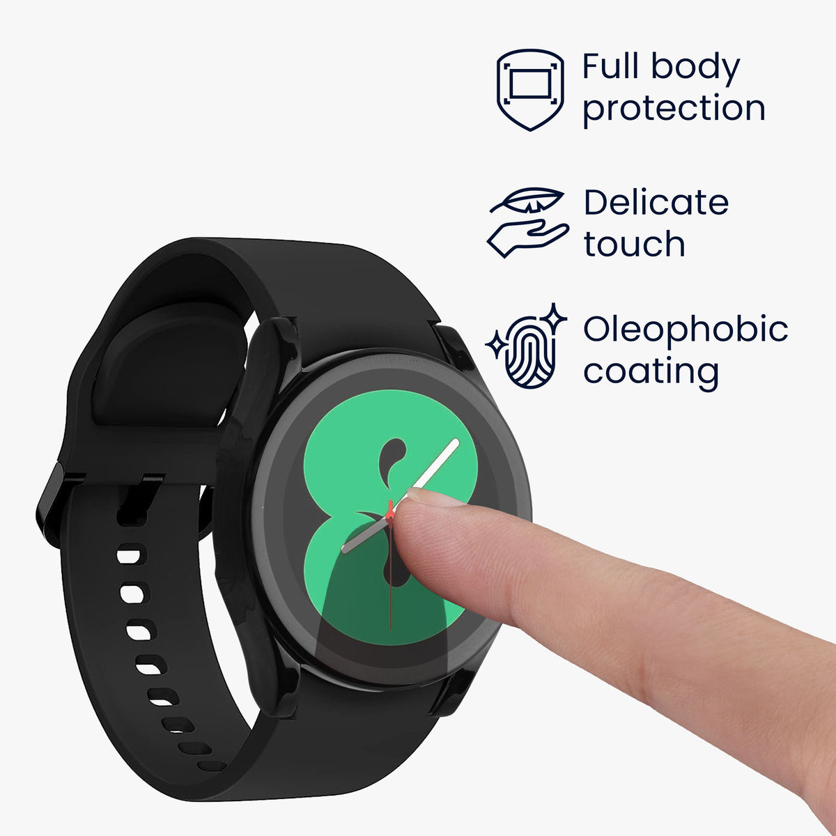 kwmobile Schutzhülle für Samsung Galaxy Watch 4 (40mm) Fullbody Display Cover Set